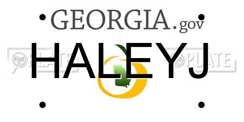 HALEYJ Georgia License Plate