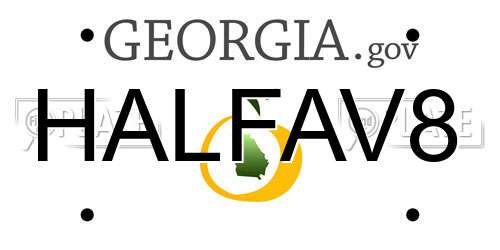 HALFAV8 Georgia License Plate