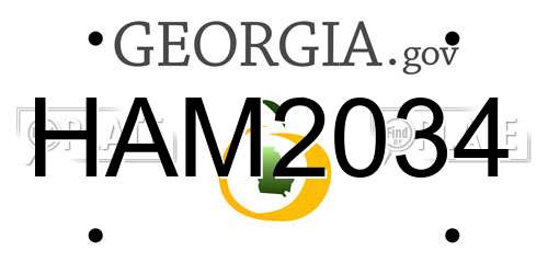 HAM2034 Georgia License Plate