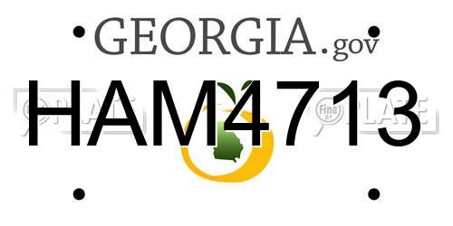 HAM4713 Georgia License Plate