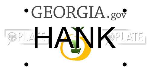 HANK Georgia License Plate