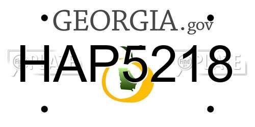 HAP5218 Georgia License Plate