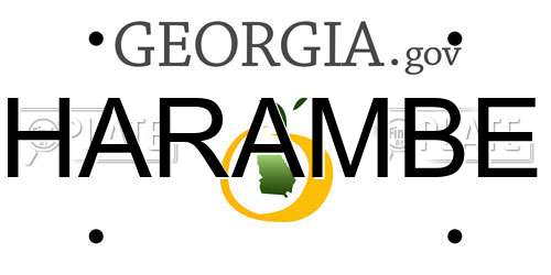 HARAMBE Georgia License Plate