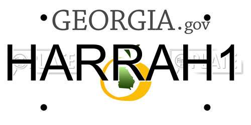 HARRAH1 Georgia License Plate