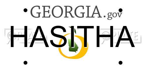 HASITHA Georgia License Plate