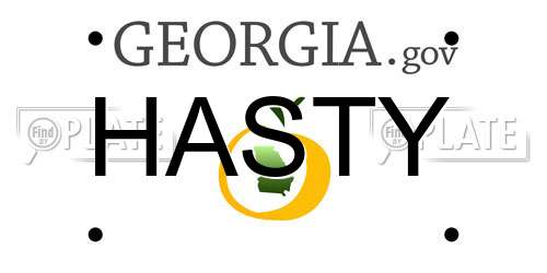 HASTY Georgia License Plate