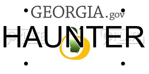 HAUNTER Georgia License Plate