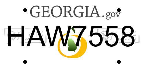 HAW7558 Georgia License Plate