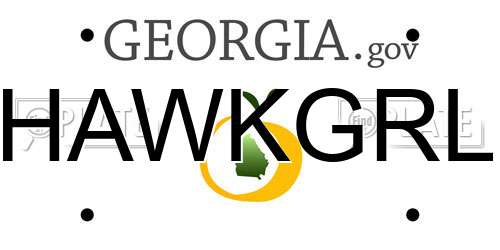 HAWKGRL Georgia License Plate