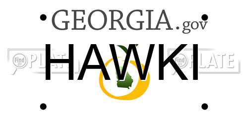 HAWKI Georgia License Plate