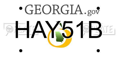 HAY51B Georgia License Plate