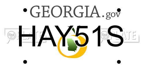 HAY51S Georgia License Plate