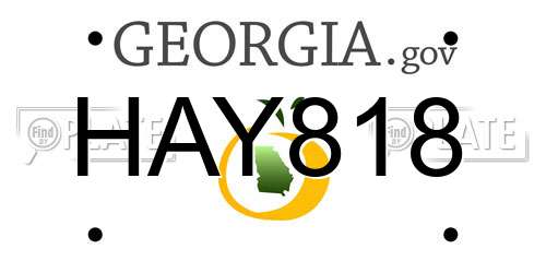HAY818 Georgia License Plate