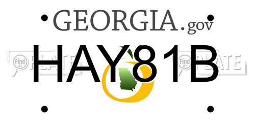 HAY81B Georgia License Plate