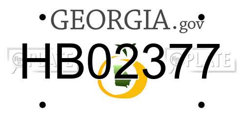 HB02377 Georgia License Plate