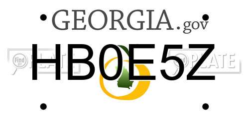 HB0E5Z Georgia License Plate