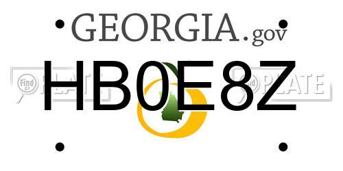 HB0E8Z Georgia License Plate