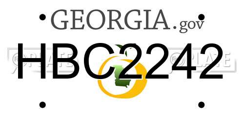 HBC2242 Georgia License Plate