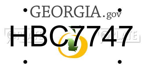 HBC7747 Georgia License Plate