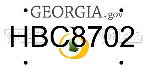 HBC8702 Georgia License Plate