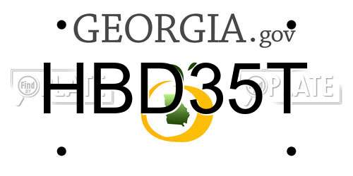 HBD35T Georgia License Plate