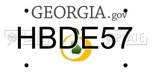 HBDE57 Georgia License Plate