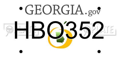 HBO352 Georgia License Plate