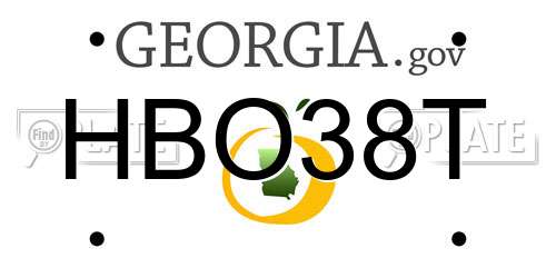 HBO38T Georgia License Plate