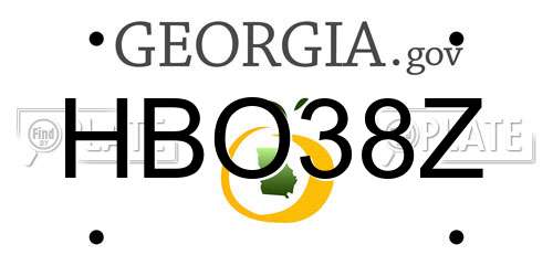 HBO38Z Georgia License Plate
