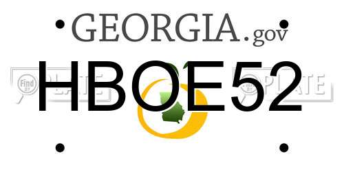 HBOE52 Georgia License Plate