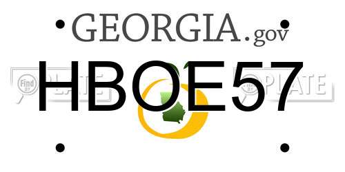HBOE57 Georgia License Plate