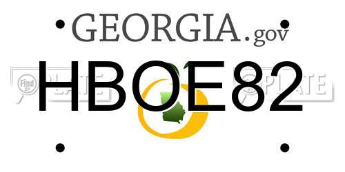 HBOE82 Georgia License Plate