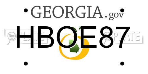 HBOE87 Georgia License Plate