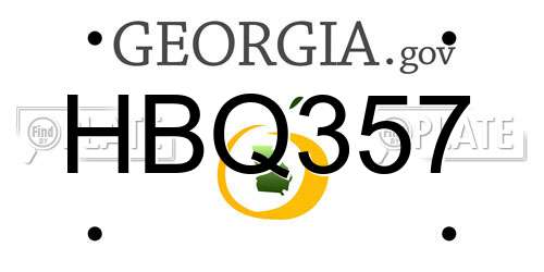 HBQ357 Georgia License Plate