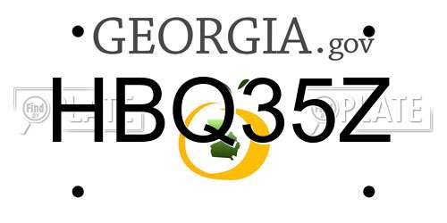 HBQ35Z Georgia License Plate