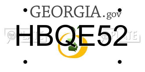 HBQE52 Georgia License Plate