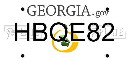 HBQE82 Georgia License Plate
