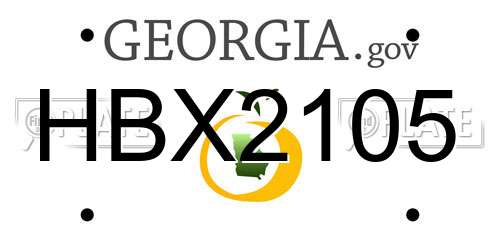 HBX2105 Georgia License Plate