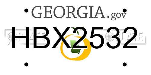 HBX2532 Georgia License Plate