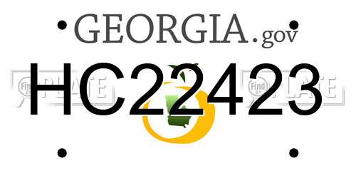 HC22423 Georgia License Plate