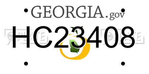 HC23408 Georgia License Plate