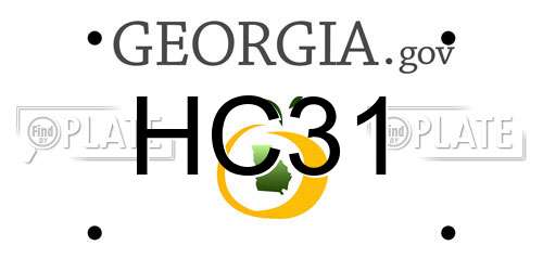 HC31 Georgia License Plate