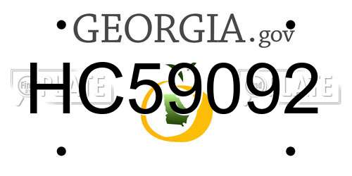 HC59092 Georgia License Plate