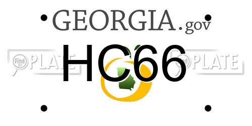 HC66 Georgia License Plate
