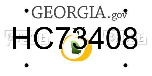 HC73408 Georgia License Plate