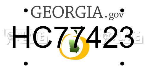 HC77423 Georgia License Plate