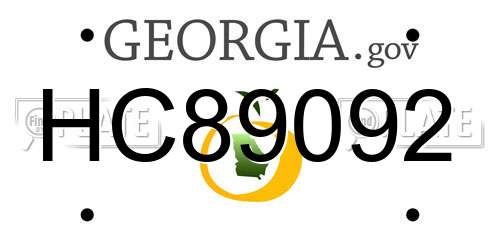 HC89092 Georgia License Plate