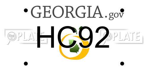 HC92 Georgia License Plate