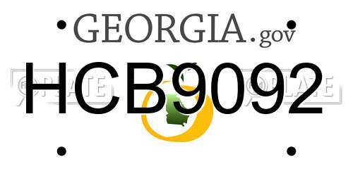 HCB9092 Georgia License Plate