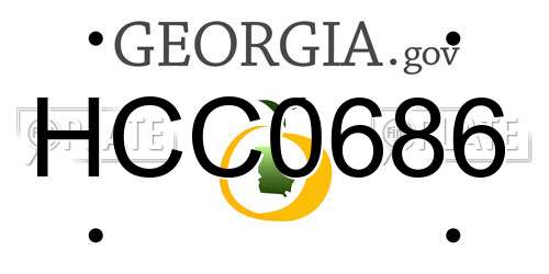 HCC0686 Georgia License Plate